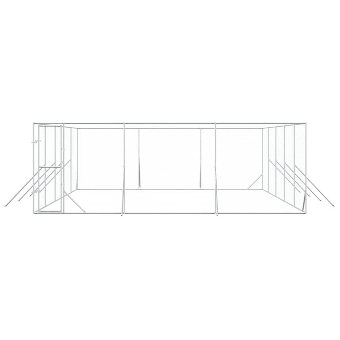 Padoc de exterior pentru câini argintiu 6x10x2m oțel galvanizat - WALTI WALTI