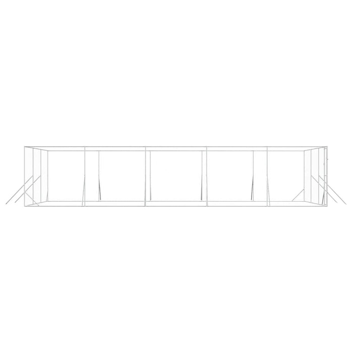 Padoc de exterior pentru câini argintiu 6x10x2m oțel galvanizat - WALTI WALTI