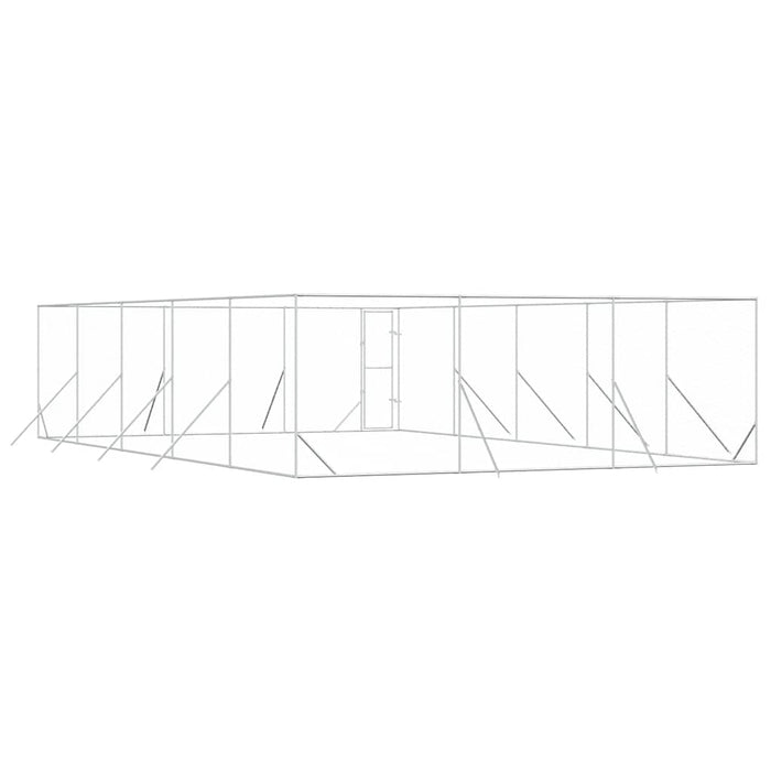 Padoc de exterior pentru câini argintiu 6x10x2m oțel galvanizat - WALTI WALTI