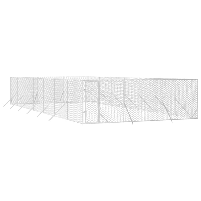 Padoc de exterior pentru câini argintiu 6x14x2m oțel galvanizat - WALTI WALTI