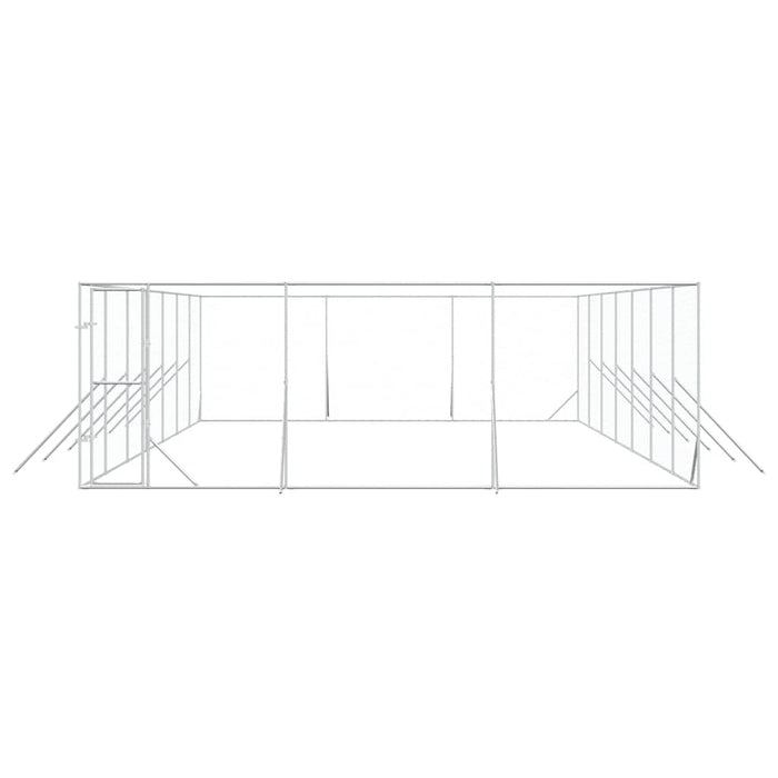 Padoc de exterior pentru câini argintiu 6x14x2m oțel galvanizat - WALTI WALTI