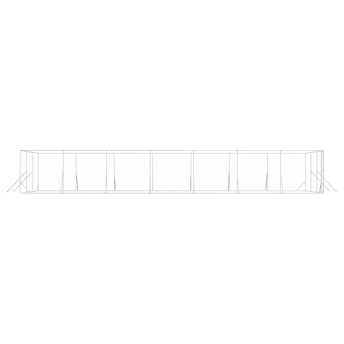 Padoc de exterior pentru câini argintiu 6x14x2m oțel galvanizat - WALTI WALTI