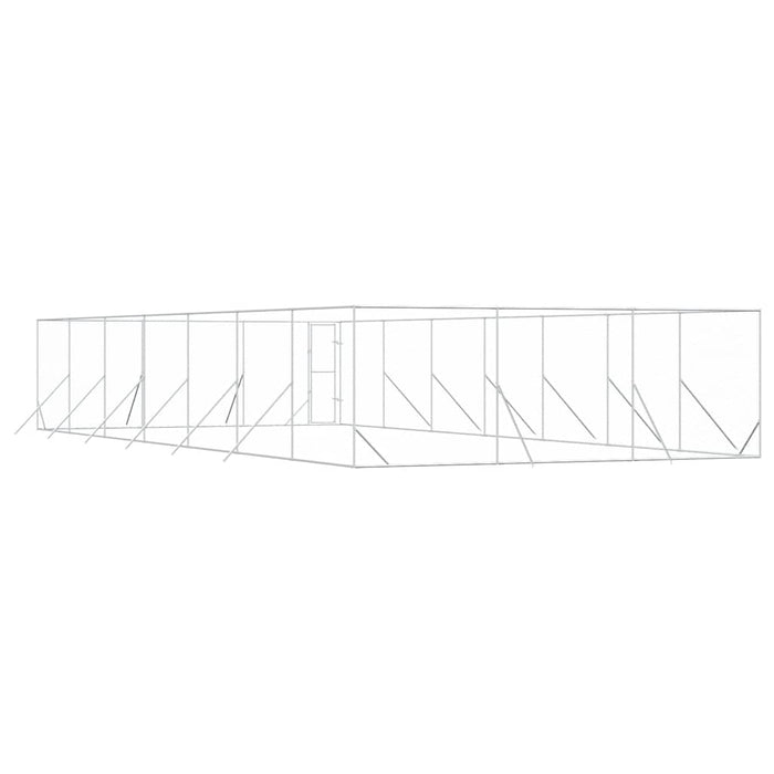 Padoc de exterior pentru câini argintiu 6x14x2m oțel galvanizat - WALTI WALTI