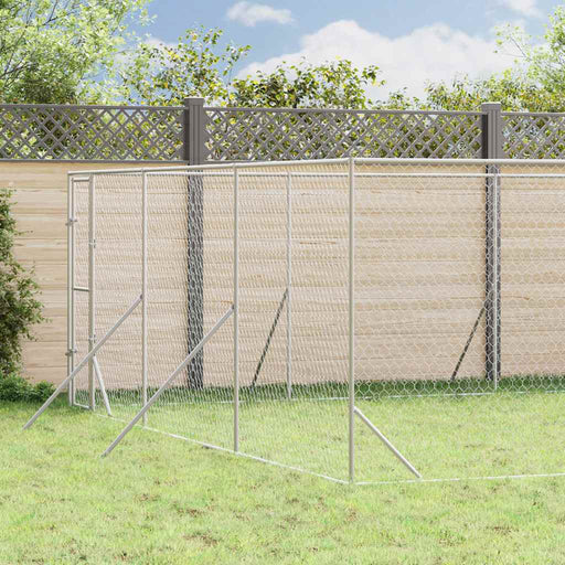 Padoc de exterior pentru câini argintiu 6x14x2m oțel galvanizat - WALTI WALTI
