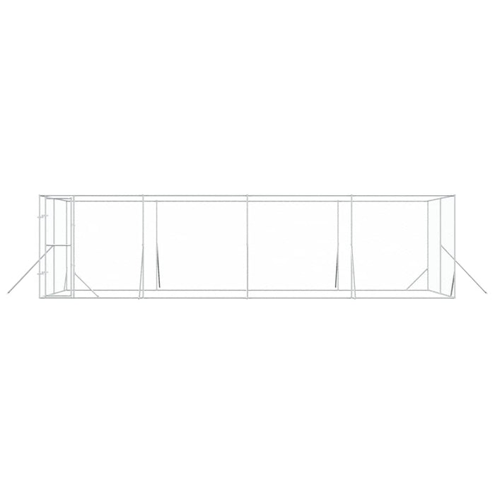 Padoc de exterior pentru câini argintiu 8x4x2 m oțel galvanizat - WALTI WALTI