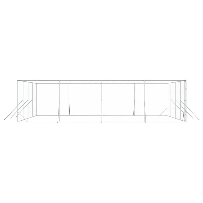 Padoc de exterior pentru câini argintiu 8x8x2 m oțel galvanizat - WALTI WALTI