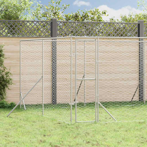 Padoc de exterior pentru câini argintiu 8x8x2 m oțel galvanizat - WALTI WALTI