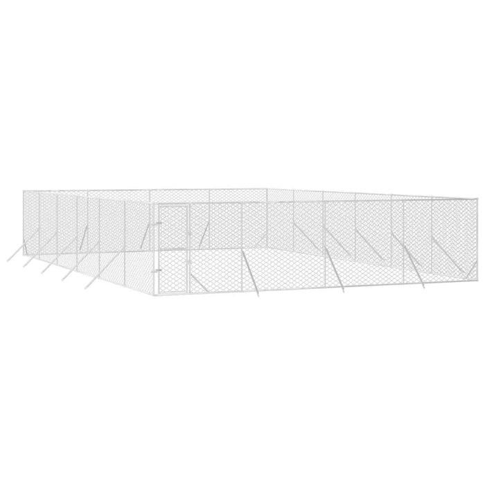 Padoc de exterior pentru câini argintiu 8x12x2m oțel galvanizat - WALTI WALTI