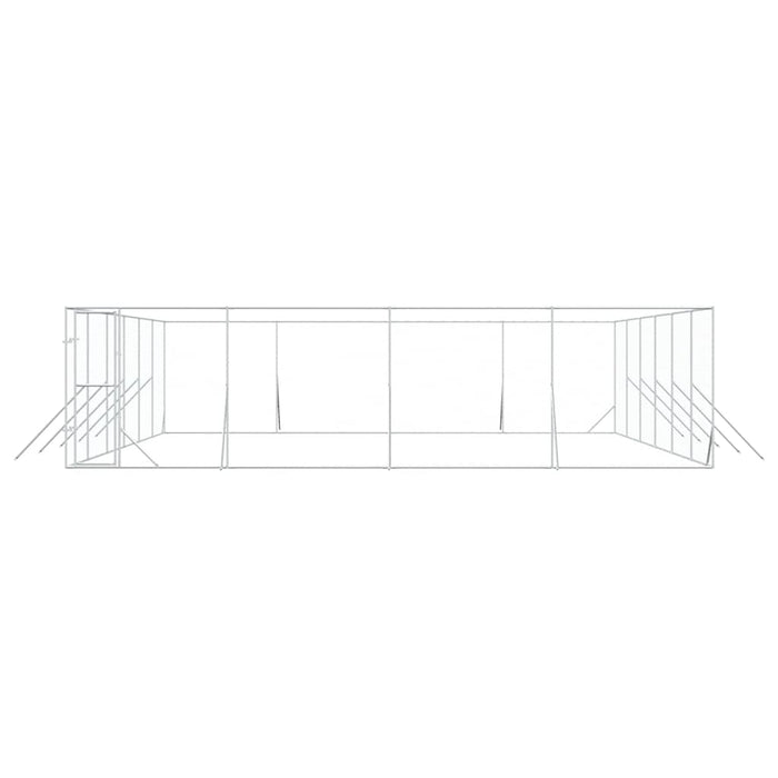 Padoc de exterior pentru câini argintiu 8x12x2m oțel galvanizat - WALTI WALTI