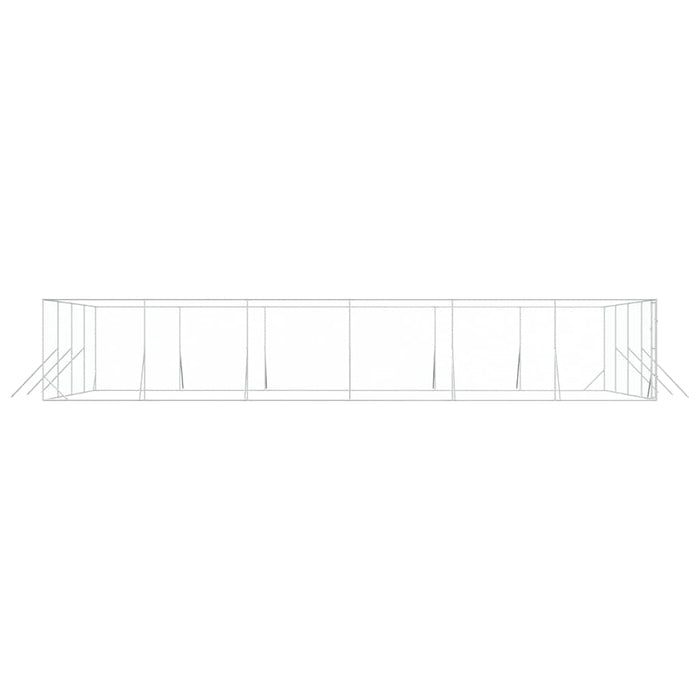 Padoc de exterior pentru câini argintiu 8x12x2m oțel galvanizat - WALTI WALTI