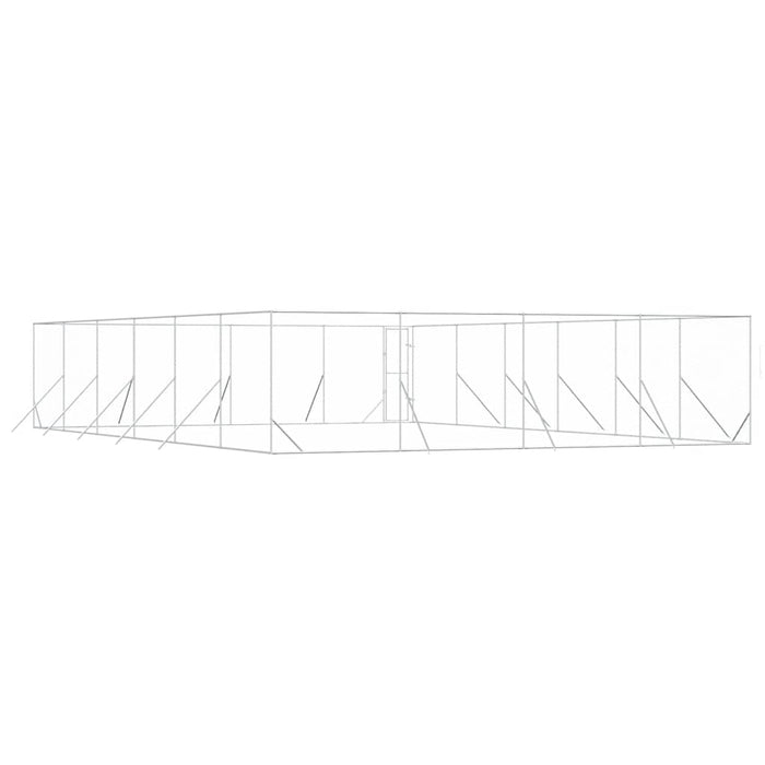 Padoc de exterior pentru câini argintiu 8x12x2m oțel galvanizat - WALTI WALTI