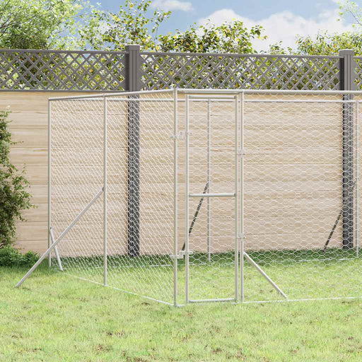 Padoc de exterior pentru câini argintiu 8x12x2m oțel galvanizat - WALTI WALTI