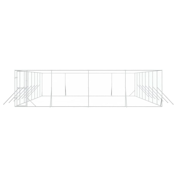 Padoc de exterior pentru câini argintiu 8x16x2m oțel galvanizat - WALTI WALTI