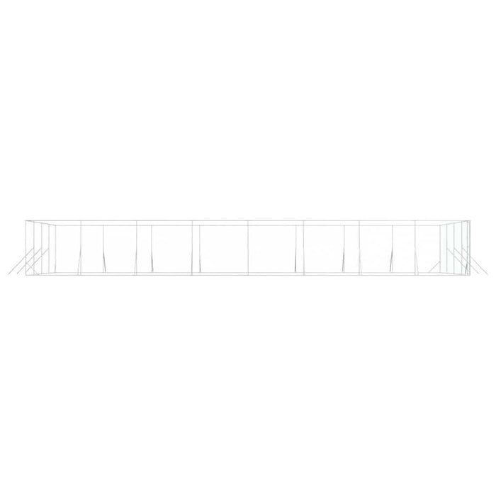 Padoc de exterior pentru câini argintiu 8x16x2m oțel galvanizat - WALTI WALTI