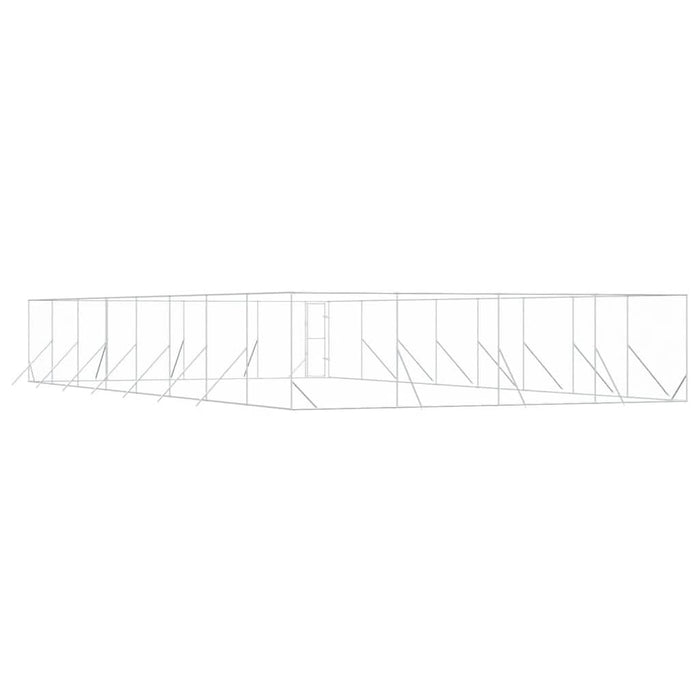 Padoc de exterior pentru câini argintiu 8x16x2m oțel galvanizat - WALTI WALTI