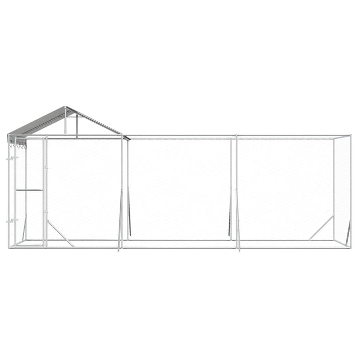 Padoc de exterior cu acoperiș argintiu 6x2x2,5m oțel galvanizat - WALTI WALTI