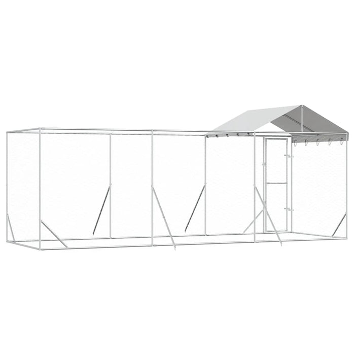 Padoc de exterior cu acoperiș argintiu 6x2x2,5m oțel galvanizat - WALTI WALTI