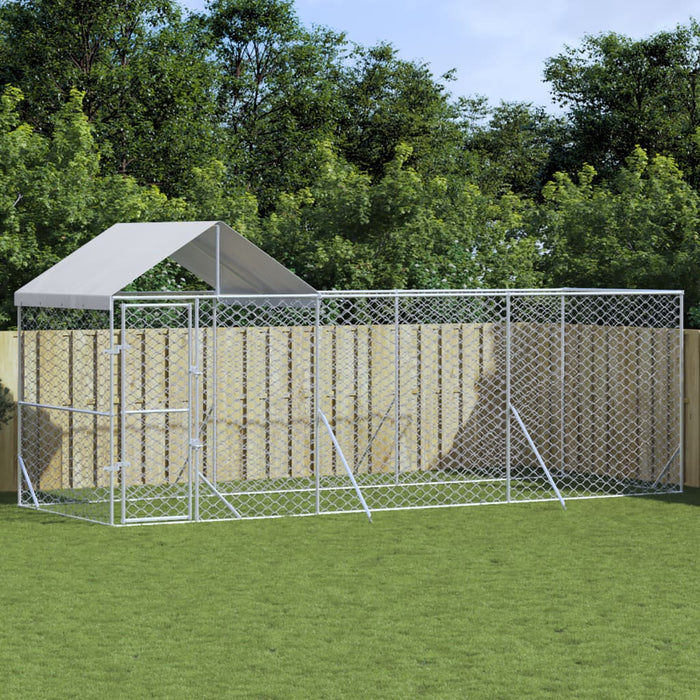 Padoc de exterior cu acoperiș argintiu 6x2x2,5m oțel galvanizat - WALTI WALTI