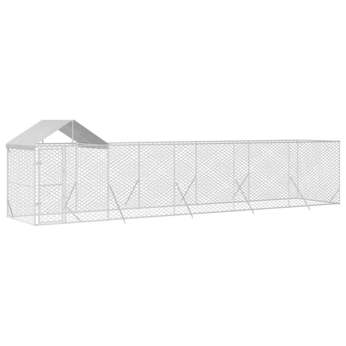 Padoc exterior cu acoperiș argintiu 10x2x2,5 m oțel galvanizat - WALTI WALTI
