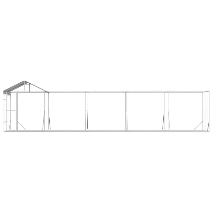Padoc exterior cu acoperiș argintiu 10x2x2,5 m oțel galvanizat - WALTI WALTI