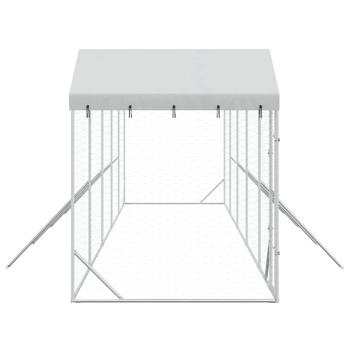 Padoc exterior cu acoperiș argintiu 10x2x2,5 m oțel galvanizat - WALTI WALTI