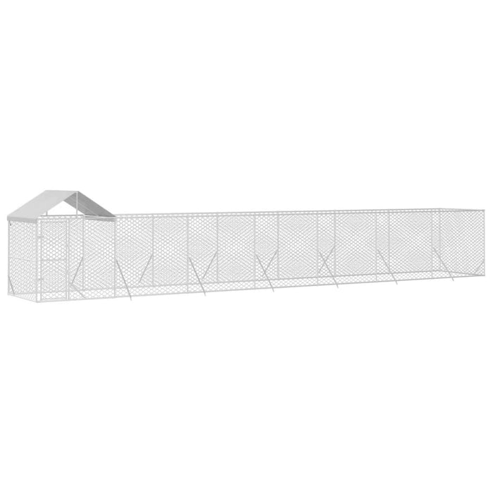 Padoc exterior cu acoperiș argintiu 14x2x2,5 m oțel galvanizat - WALTI WALTI