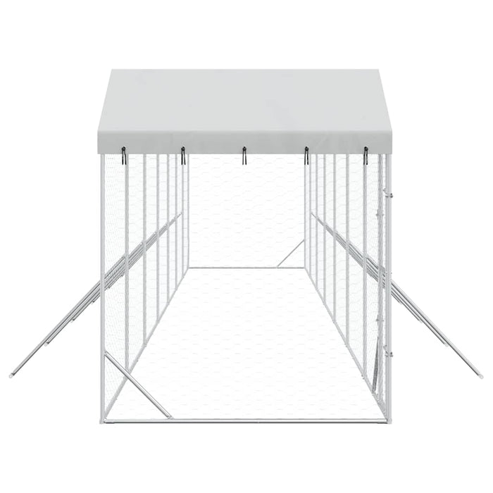 Padoc exterior cu acoperiș argintiu 14x2x2,5 m oțel galvanizat - WALTI WALTI