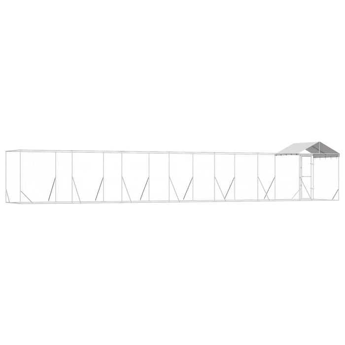 Padoc exterior cu acoperiș argintiu 14x2x2,5 m oțel galvanizat - WALTI WALTI