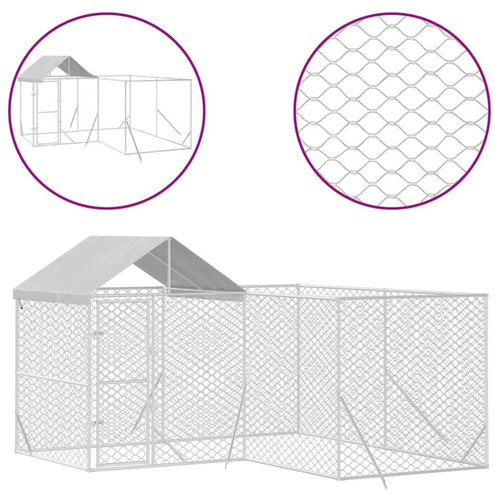 Padoc exterior cu acoperiș argintiu 4x4x2,5 m oțel galvanizat - WALTI WALTI