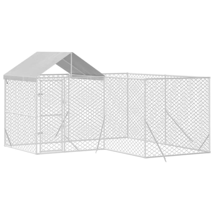 Padoc exterior cu acoperiș argintiu 4x4x2,5 m oțel galvanizat - WALTI WALTI
