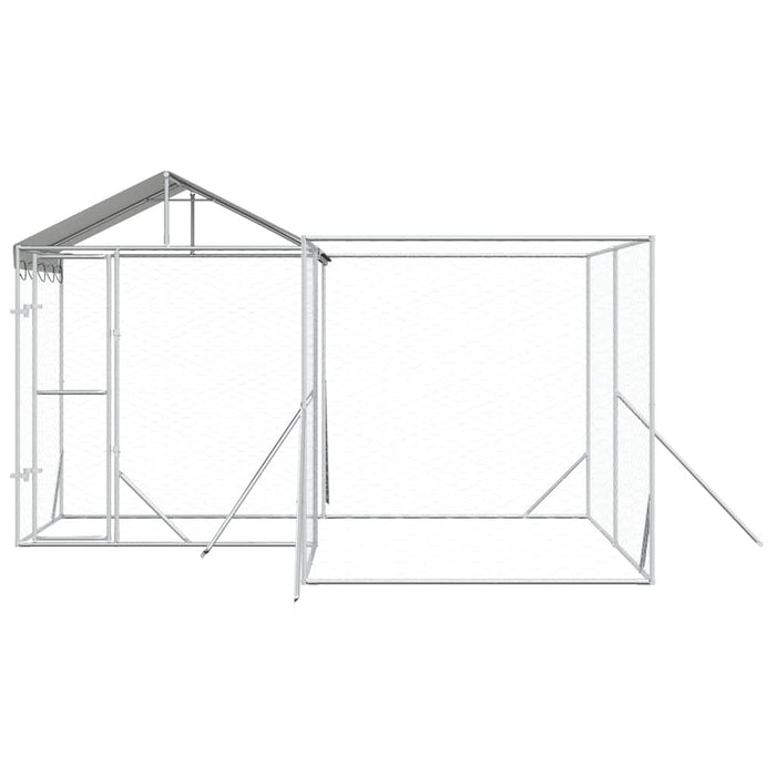 Padoc exterior cu acoperiș argintiu 4x4x2,5 m oțel galvanizat - WALTI WALTI