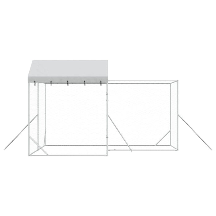 Padoc exterior cu acoperiș argintiu 4x4x2,5 m oțel galvanizat - WALTI WALTI