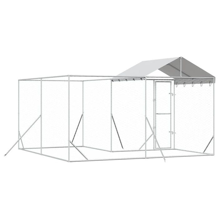 Padoc exterior cu acoperiș argintiu 4x4x2,5 m oțel galvanizat - WALTI WALTI
