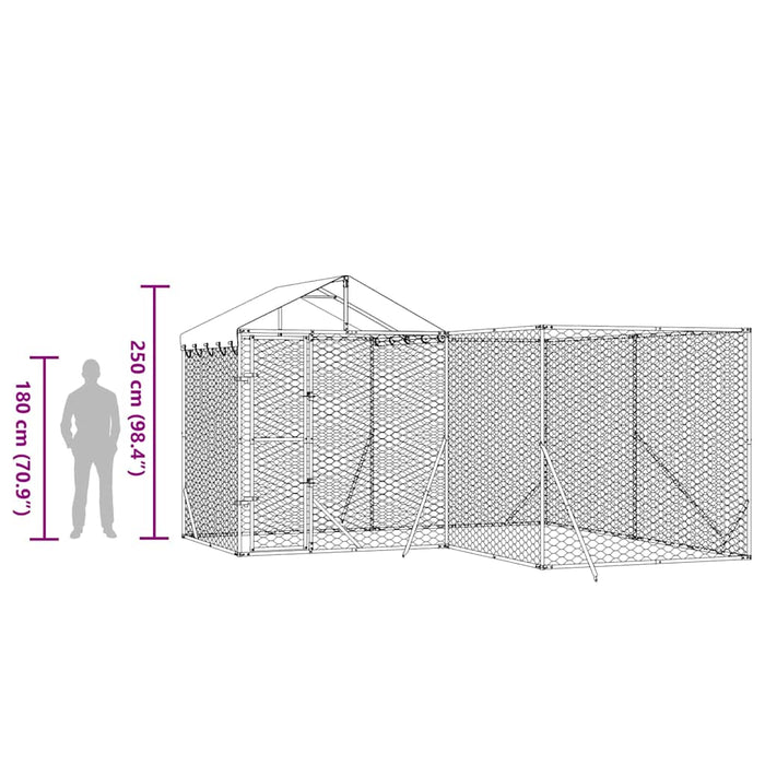 Padoc exterior cu acoperiș argintiu 4x4x2,5 m oțel galvanizat - WALTI WALTI