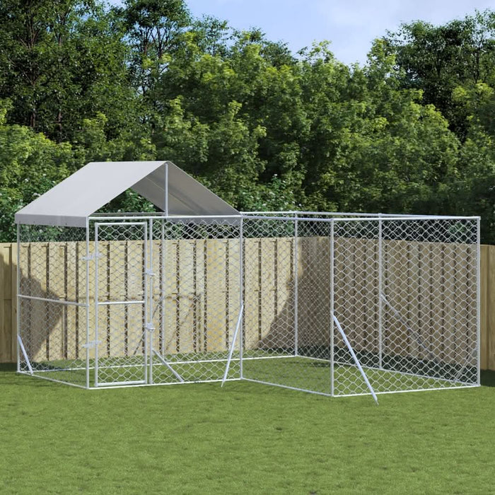 Padoc exterior cu acoperiș argintiu 4x4x2,5 m oțel galvanizat - WALTI WALTI