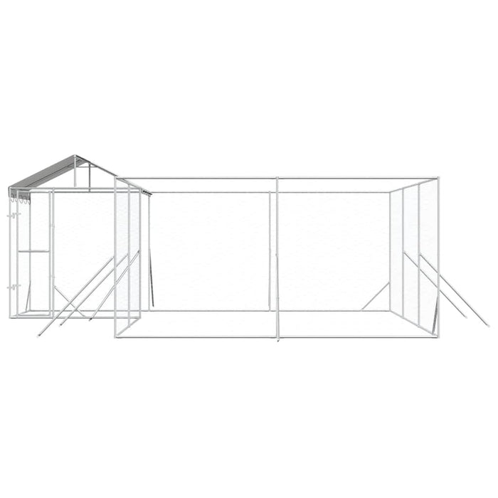 Padoc de exterior cu acoperiș argintiu 6x6x2,5m oțel galvanizat - WALTI WALTI