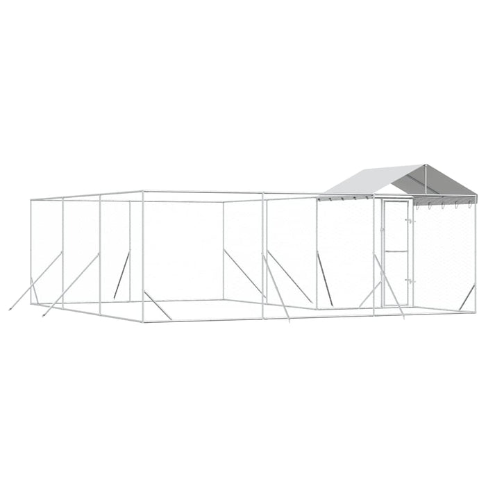 Padoc de exterior cu acoperiș argintiu 6x6x2,5m oțel galvanizat - WALTI WALTI
