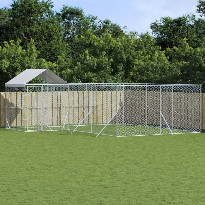 Padoc de exterior cu acoperiș argintiu 6x6x2,5m oțel galvanizat - WALTI WALTI