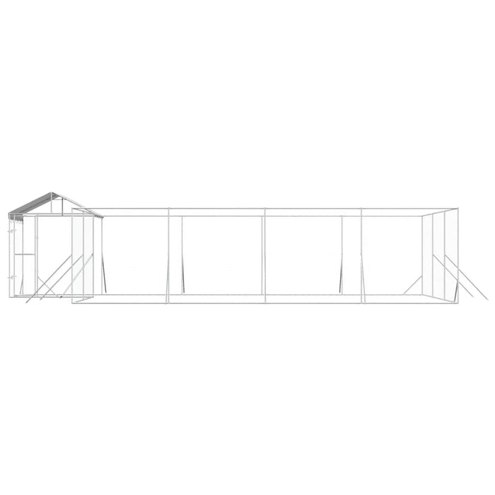 Padoc exterior cu acoperiș argintiu 10x6x2,5 m oțel galvanizat - WALTI WALTI