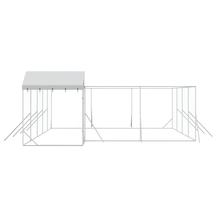 Padoc exterior cu acoperiș argintiu 10x6x2,5 m oțel galvanizat - WALTI WALTI