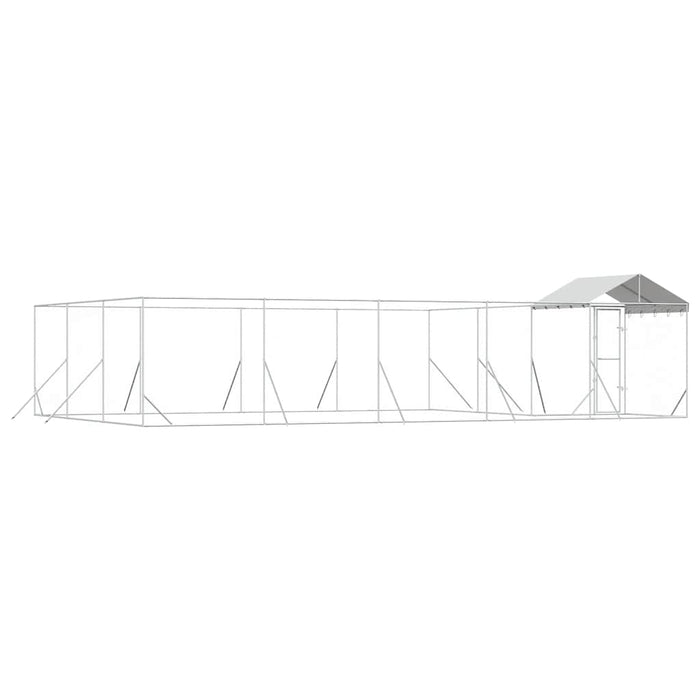 Padoc exterior cu acoperiș argintiu 10x6x2,5 m oțel galvanizat - WALTI WALTI