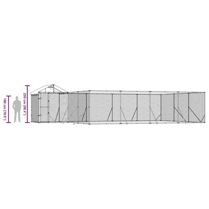 Padoc exterior cu acoperiș argintiu 10x6x2,5 m oțel galvanizat - WALTI WALTI