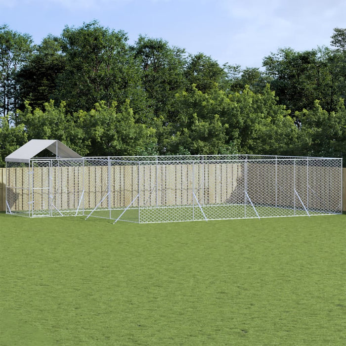 Padoc exterior cu acoperiș argintiu 10x6x2,5 m oțel galvanizat - WALTI WALTI