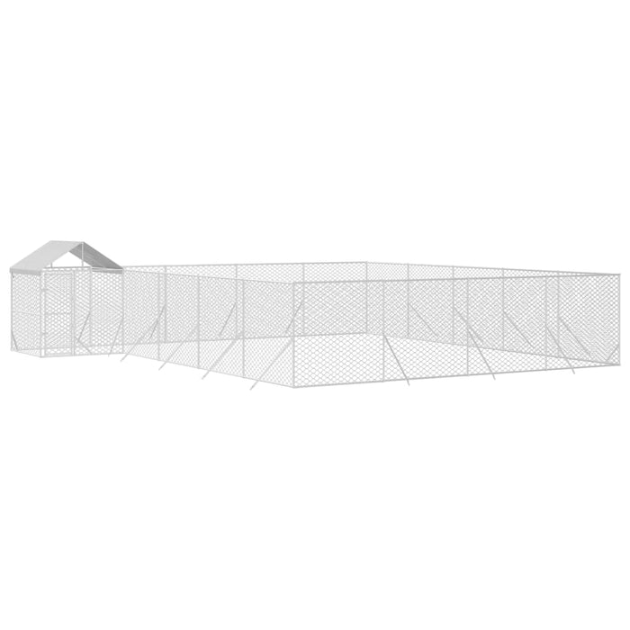 Padoc exterior cu acoperiș argintiu 10x8x2,5 m oțel galvanizat - WALTI WALTI