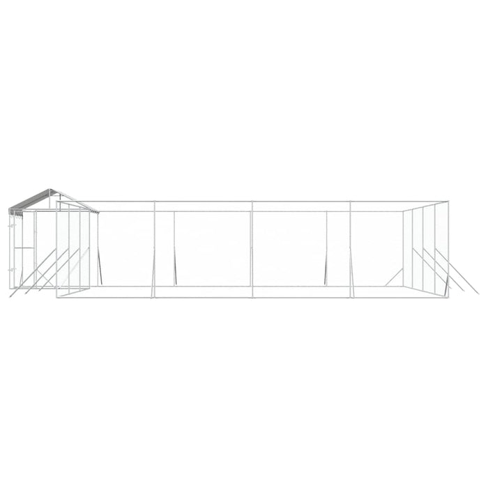 Padoc exterior cu acoperiș argintiu 10x8x2,5 m oțel galvanizat - WALTI WALTI