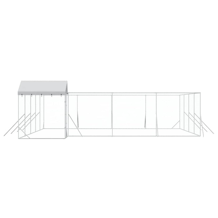 Padoc exterior cu acoperiș argintiu 10x8x2,5 m oțel galvanizat - WALTI WALTI