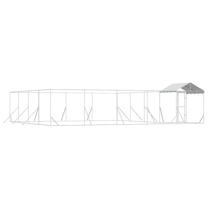 Padoc exterior cu acoperiș argintiu 10x8x2,5 m oțel galvanizat - WALTI WALTI