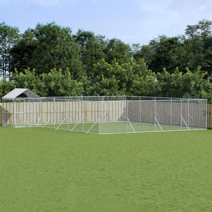 Padoc exterior cu acoperiș argintiu 10x8x2,5 m oțel galvanizat - WALTI WALTI