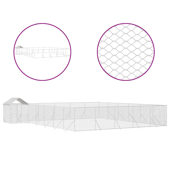 Padoc exterior cu acoperiș argintiu 12x12x2,5 m oțel galvanizat - WALTI WALTI