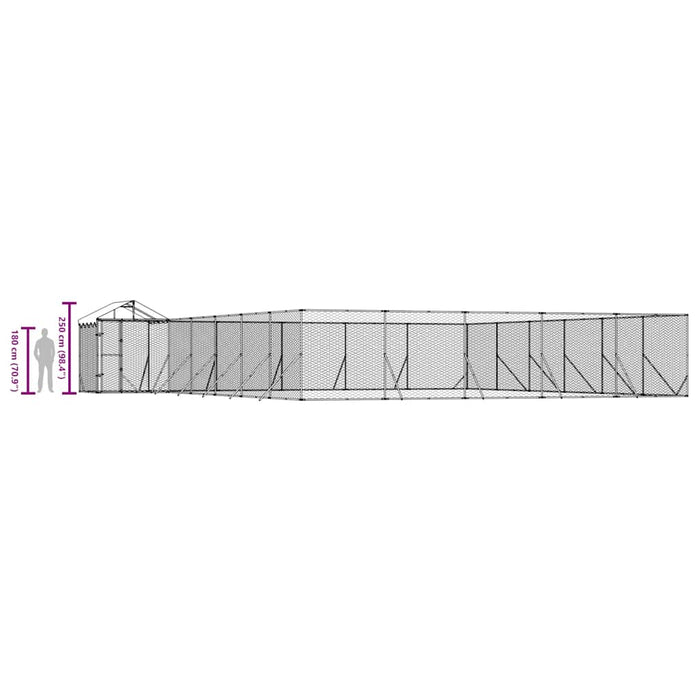 Padoc exterior cu acoperiș argintiu 12x12x2,5 m oțel galvanizat - WALTI WALTI